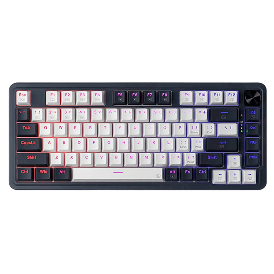Teclado Mecánico Gamer Redragon Ucal Pro K673WB-RGB-PRO 75% Inalámbrico Bluetooth y Cable USB-C con Perilla