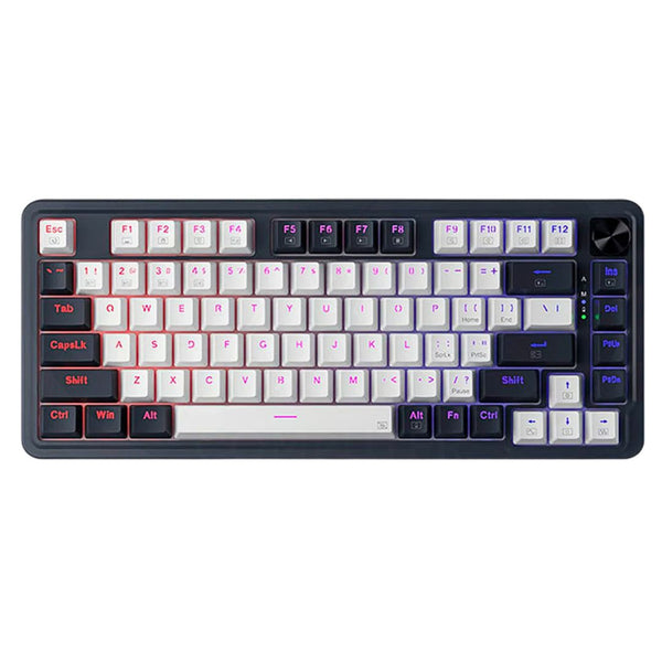 Teclado Mecánico Gamer Redragon Ucal Pro K673WB-RGB-PRO 75% Inalámbrico Bluetooth y Cable USB-C con Perilla