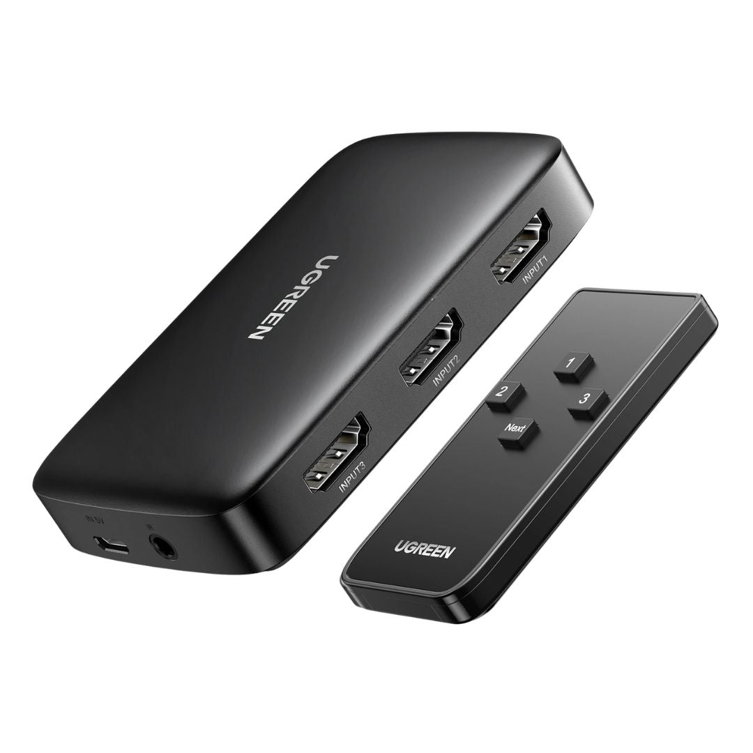 Switch HDMI UGREEN CM332 3 Entradas 1 Salida 4K 30Hz con Control Remoto