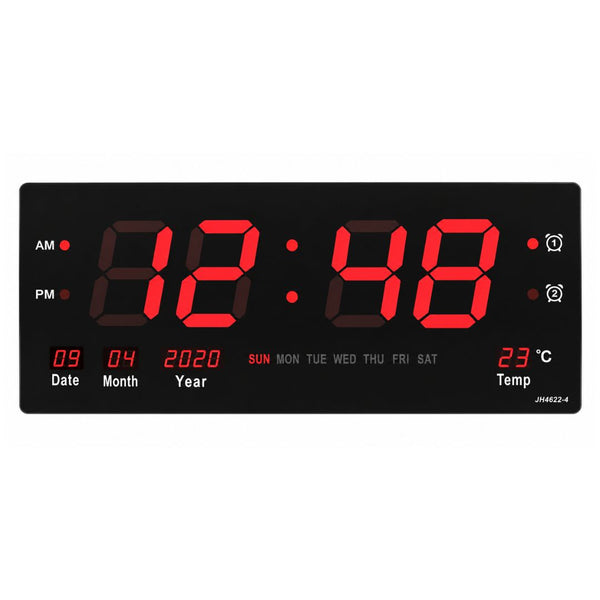 Reloj Digital de Pared LED Grande Fecha Temperatura Alarma