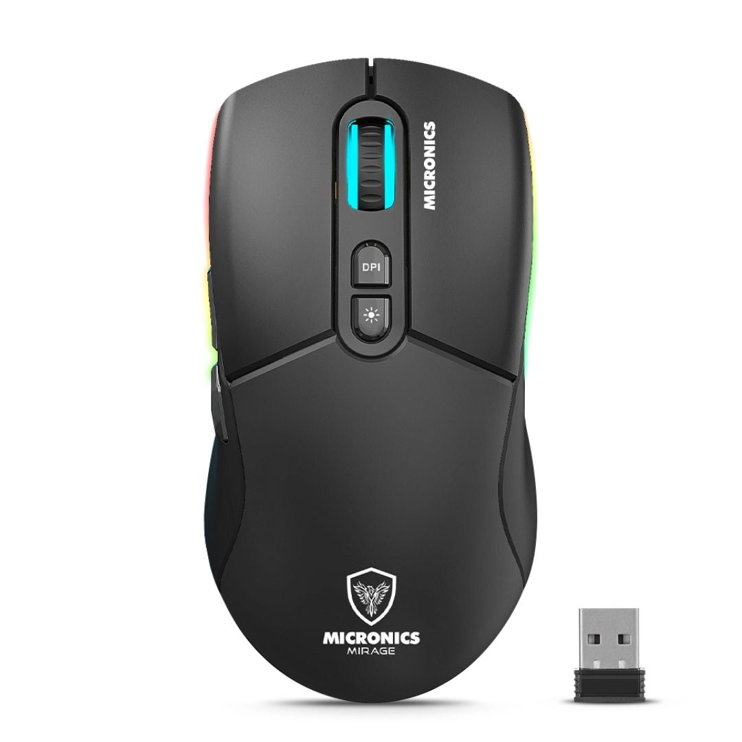 Mouse Gamer Inalámbrico Micronics Mirage 3 RGB 4800 DPI Recargable