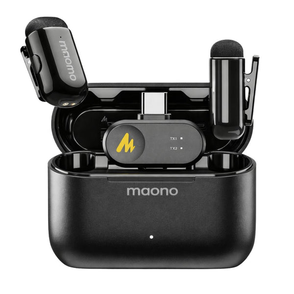 Micrófono Inalámbrico Solapero Lavalier Maono Wave T1 Mini 2TX 100m 30h WM622