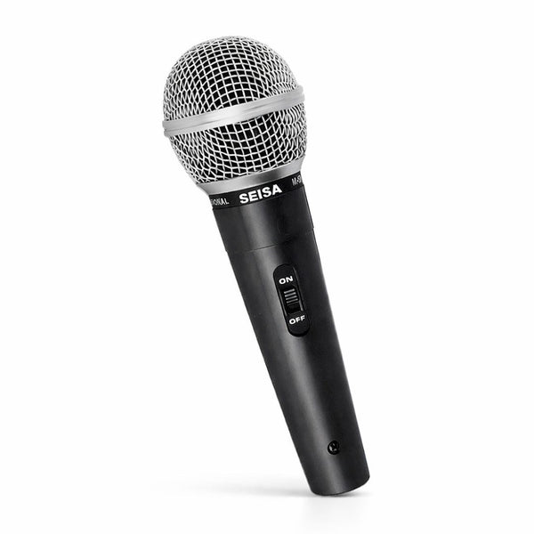 Micrófono con Cable Seisa M-58 Dinámico de Mano con Conector 6.5 mm para Karaoke y Amplificador