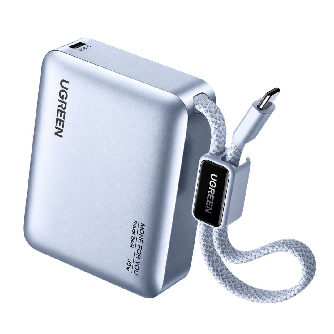 Power Bank 10000mAh UGREEN PB584 33W Carga Rápida con Cable USB-C Integrado