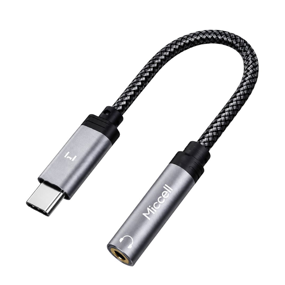Adaptador de Audio USB-C a 3.5mm Miccell Hi-Fi para Smartphone, Tablet y Laptop