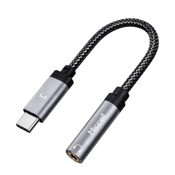 Adaptador de Audio USB-C a 3.5mm Miccell Hi-Fi para Smartphone, Tablet y Laptop