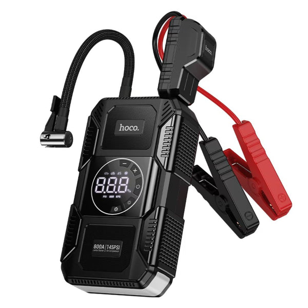 Arrancador de Batería Hoco QS6 800A con Inflador de Llantas 145 PSI y Power Bank 8000mAh