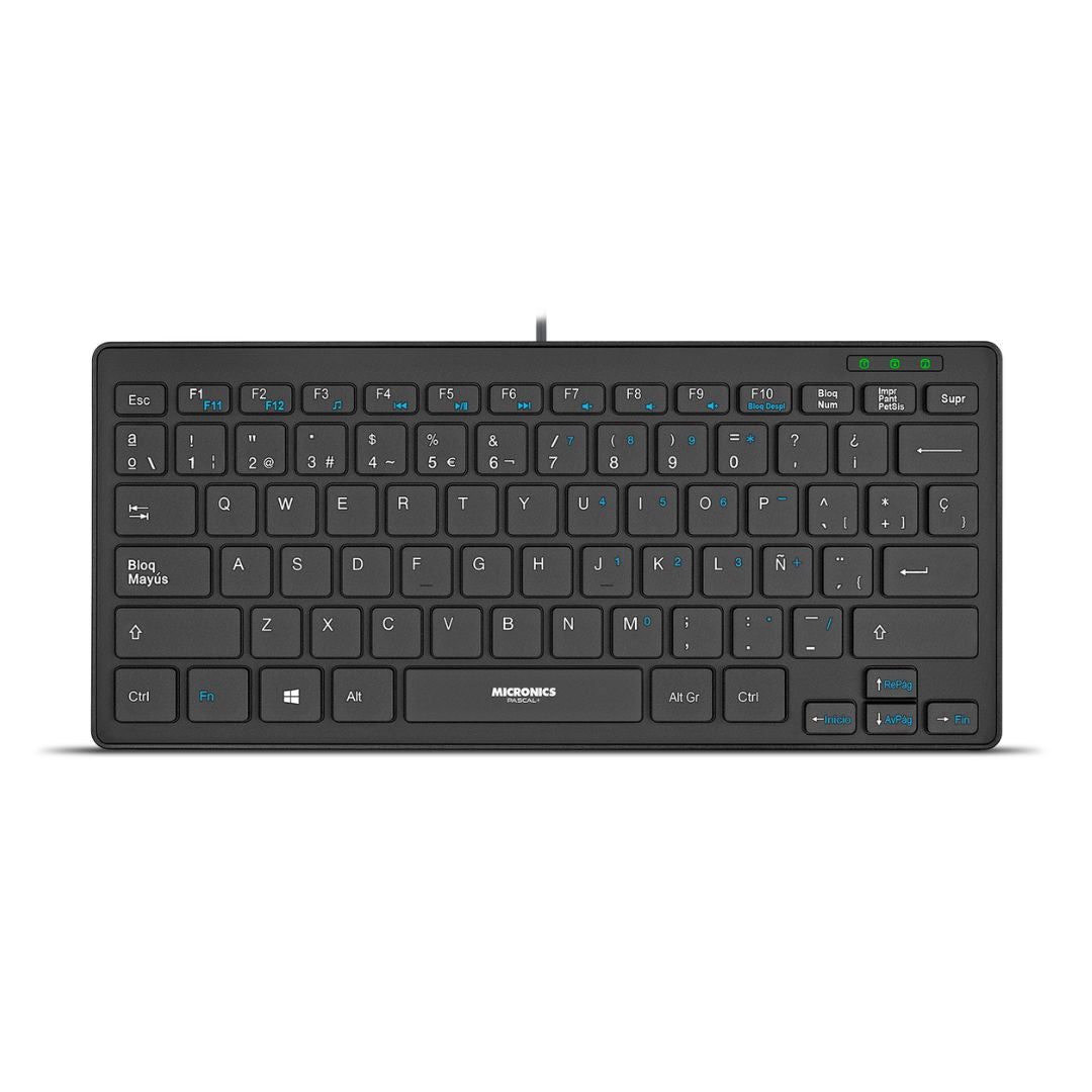 Teclado USB Slim Micronics Pascal+ MICK500 Español con Protector de Silicona
