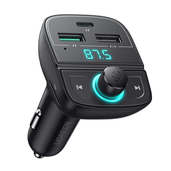 Transmisor FM Bluetooth UGREEN CD229 para Auto con Cargador PD QC 31.5W y Manos Libres