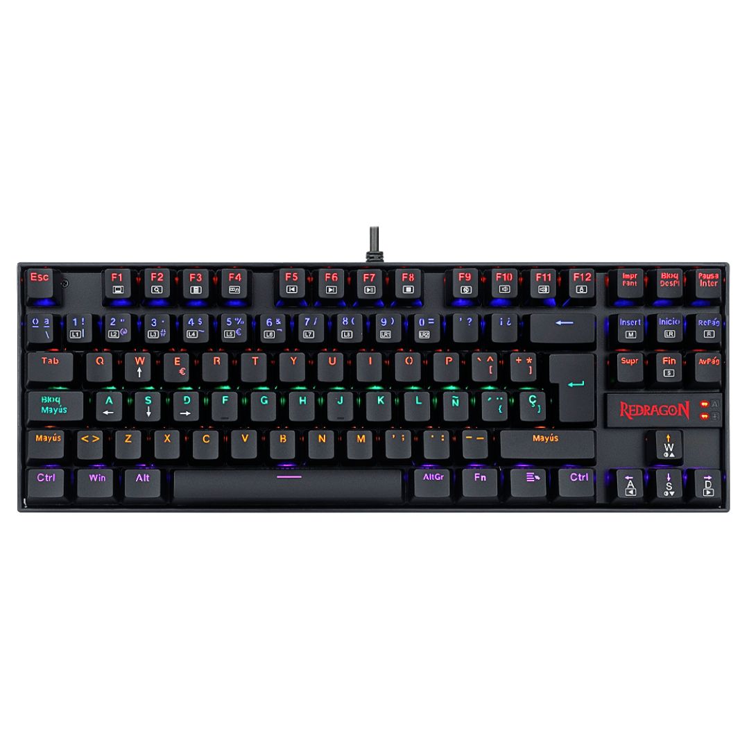 Teclado Mecánico Gamer Redragon Kumara K552 Rainbow TKL Español con Anti-Ghosting