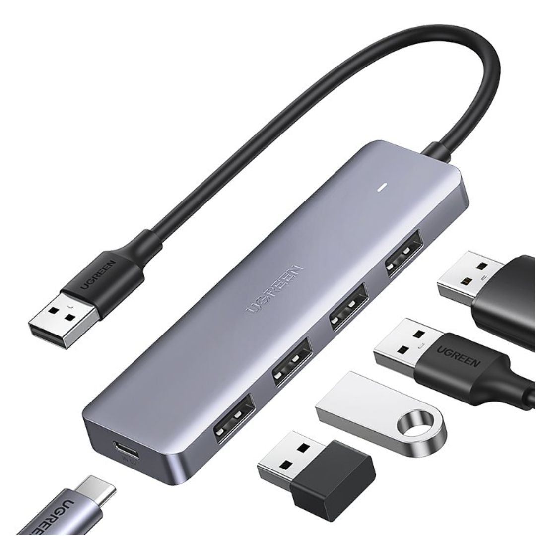 Hub USB 3.0 UGREEN CM219 4 Puertos 5Gbps con Alimentación USB-C