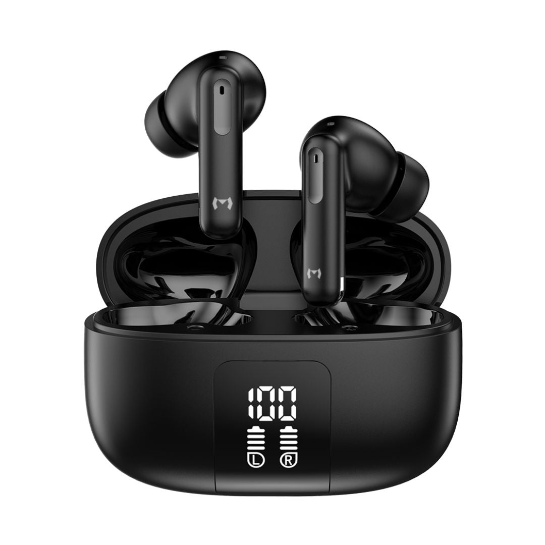 Audífonos Bluetooth ANC ENC Cancelación de Ruido BT 5.4 Estuche de Carga Miccell VQ-BH15