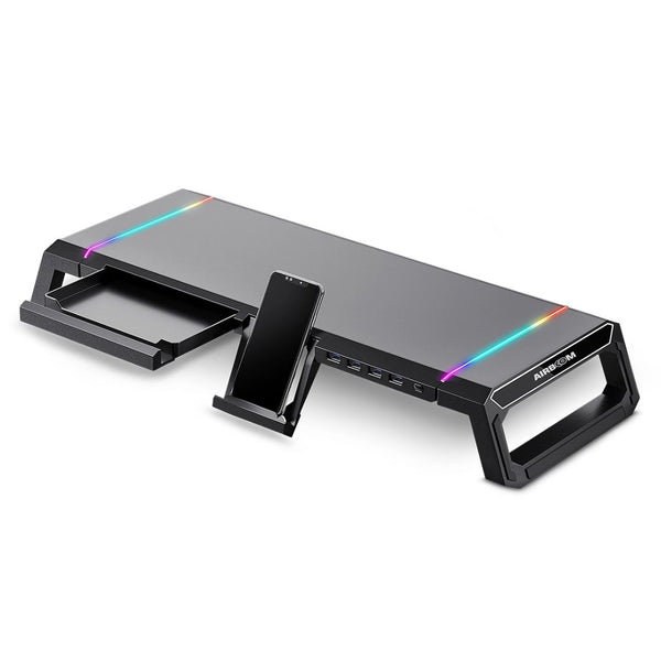 Soporte Elevador para Monitor AirBoom AB 089 RGB 4 USB 20kg con Porta Celular