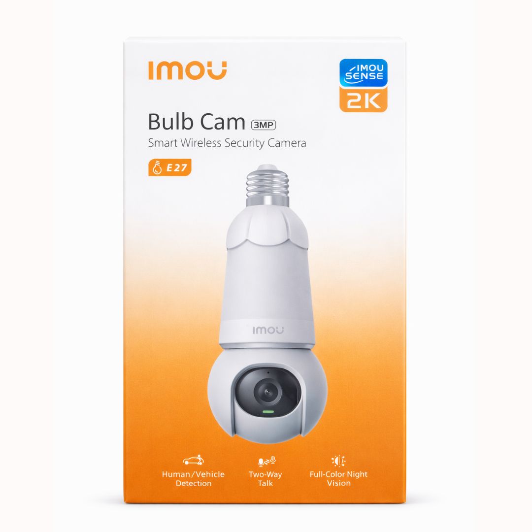 Foco Cámara WiFi IMOU Bulb Cam 3MP E27 360° con Visión Nocturna Color, Detección de Personas y Vehículos