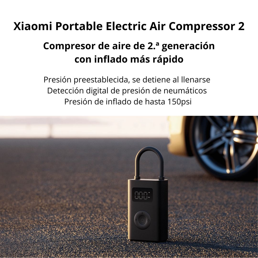 Inflador de Llantas Xiaomi Air Compressor 2 150 PSI Recargable con Pantalla Digital