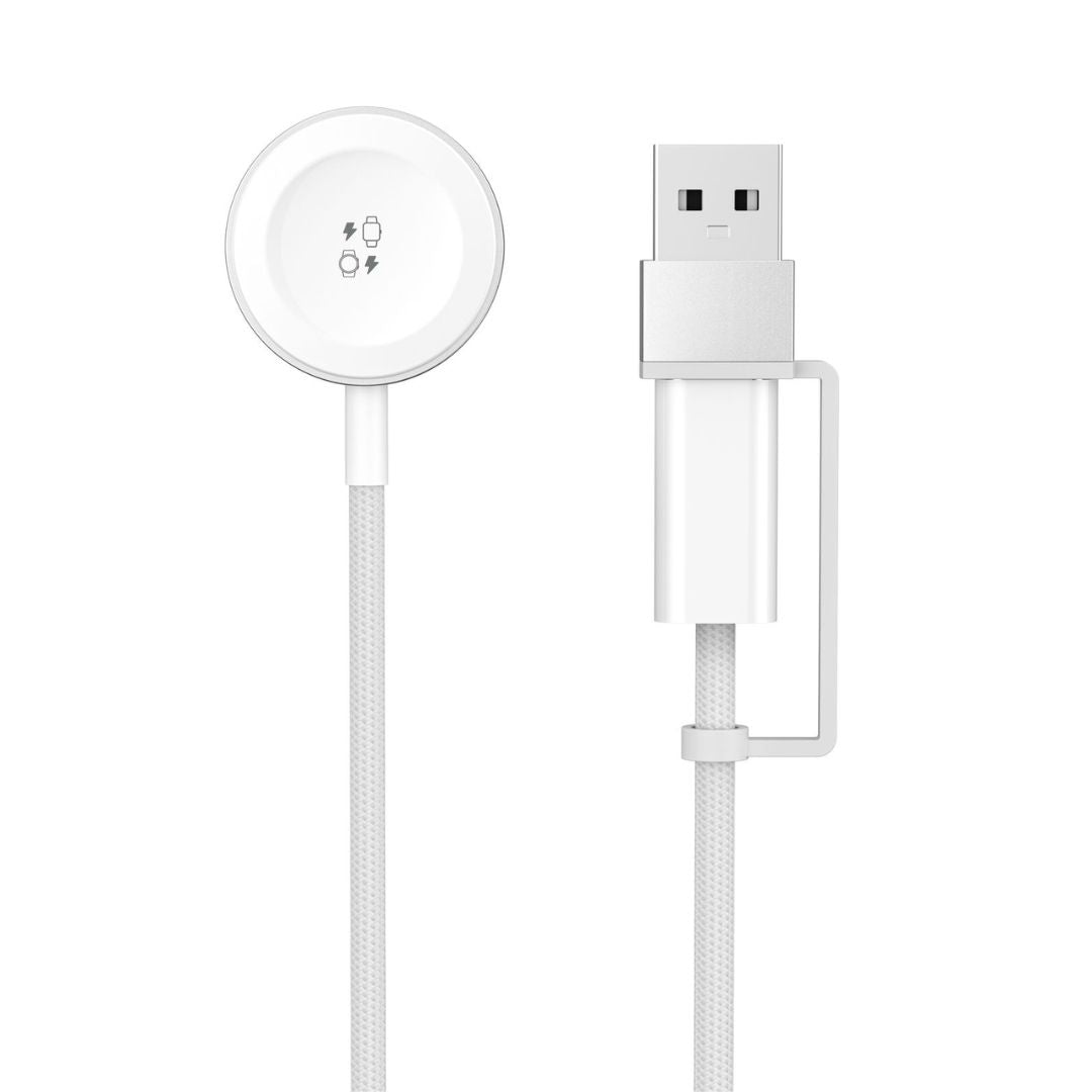 Cargador Inalámbrico WIWU M9 Apple Watch USB-A USB-C 2 en 1