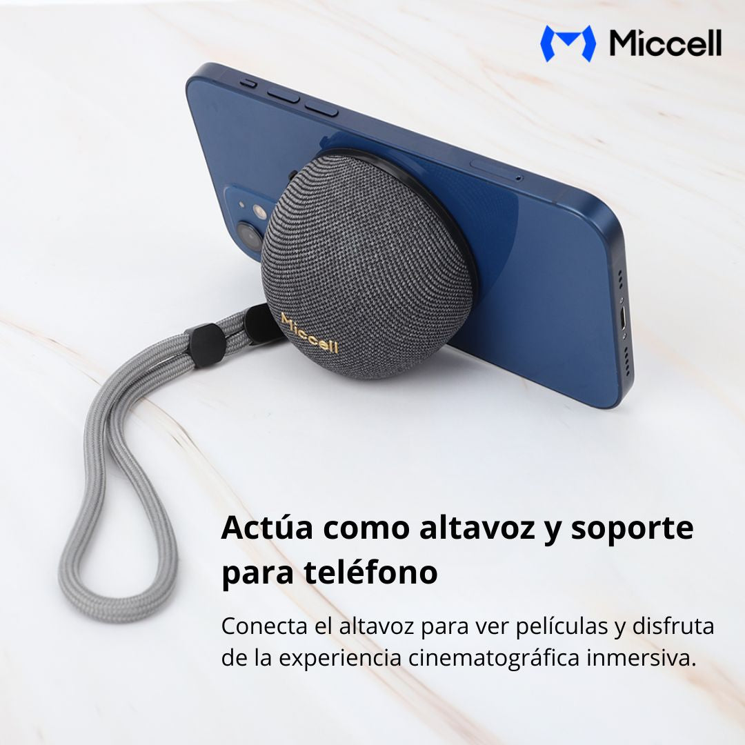 Mini Parlante Bluetooth Magnético 5W RGB Portátil Soporte para Celular Miccell SP58