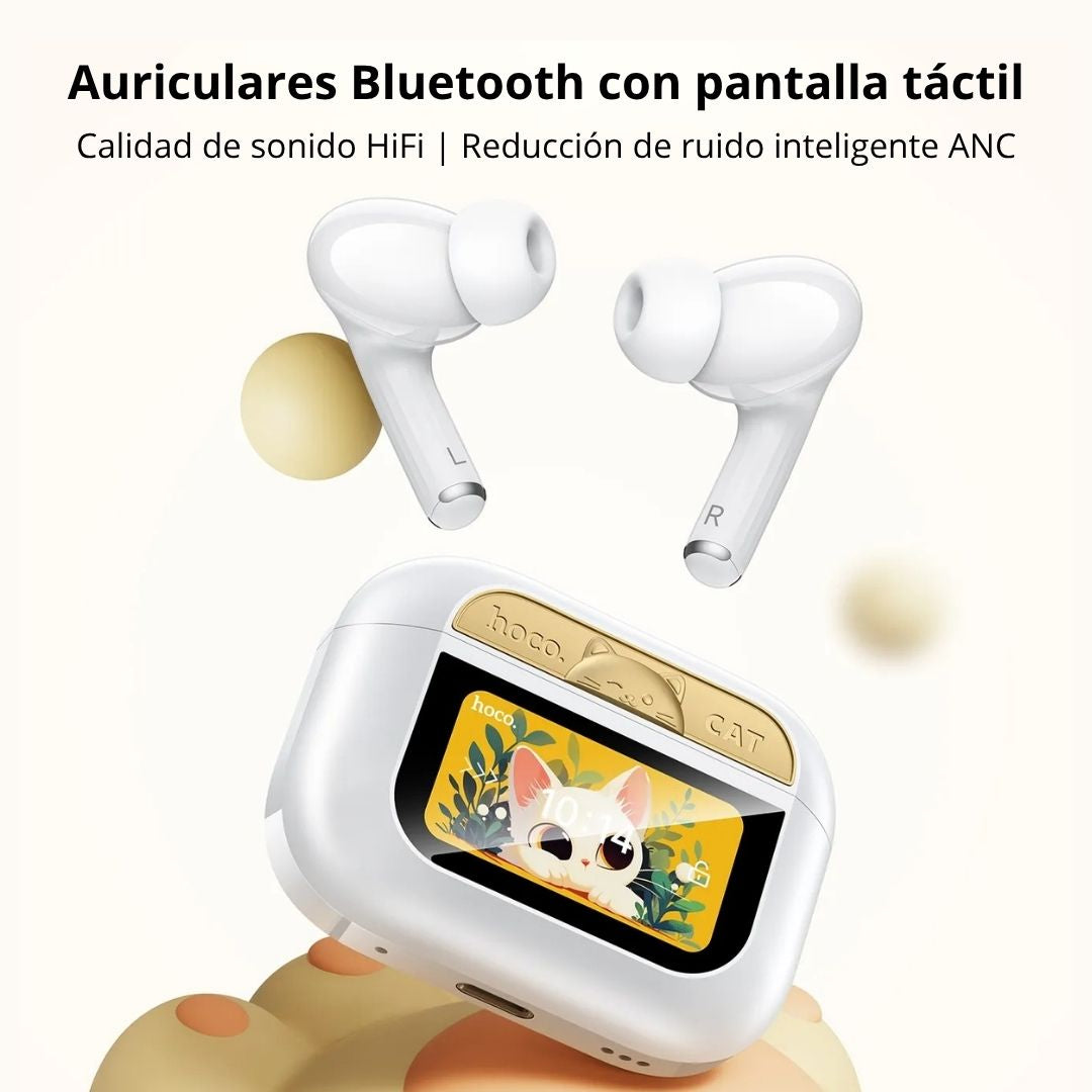 Audífonos Bluetooth Hoco EW88 TWS con ANC, Pantalla Táctil LCD y Bluetooth 5.4