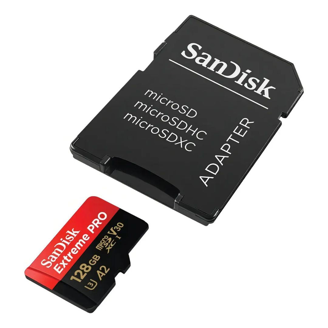 Memoria microSD SanDisk Extreme Pro 128GB V30 A2 200MB/s para Celular Cámara y Dron 4K