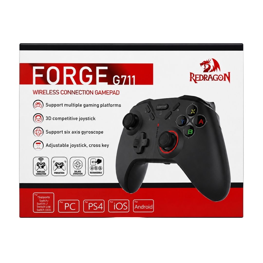 Mando Gamer Inalámbrico Redragon Forge G711 PC Switch PS4 Bluetooth 2.4G