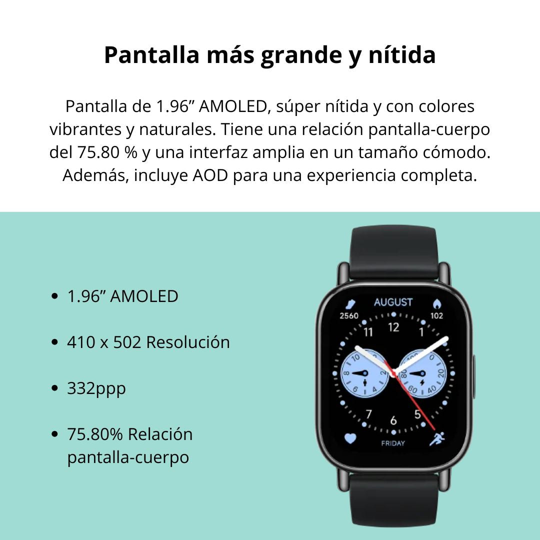 Smartwatch Redmi Watch 5 Lite AMOLED 1.96 GPS Llamadas Bluetooth y Batería 18 Días