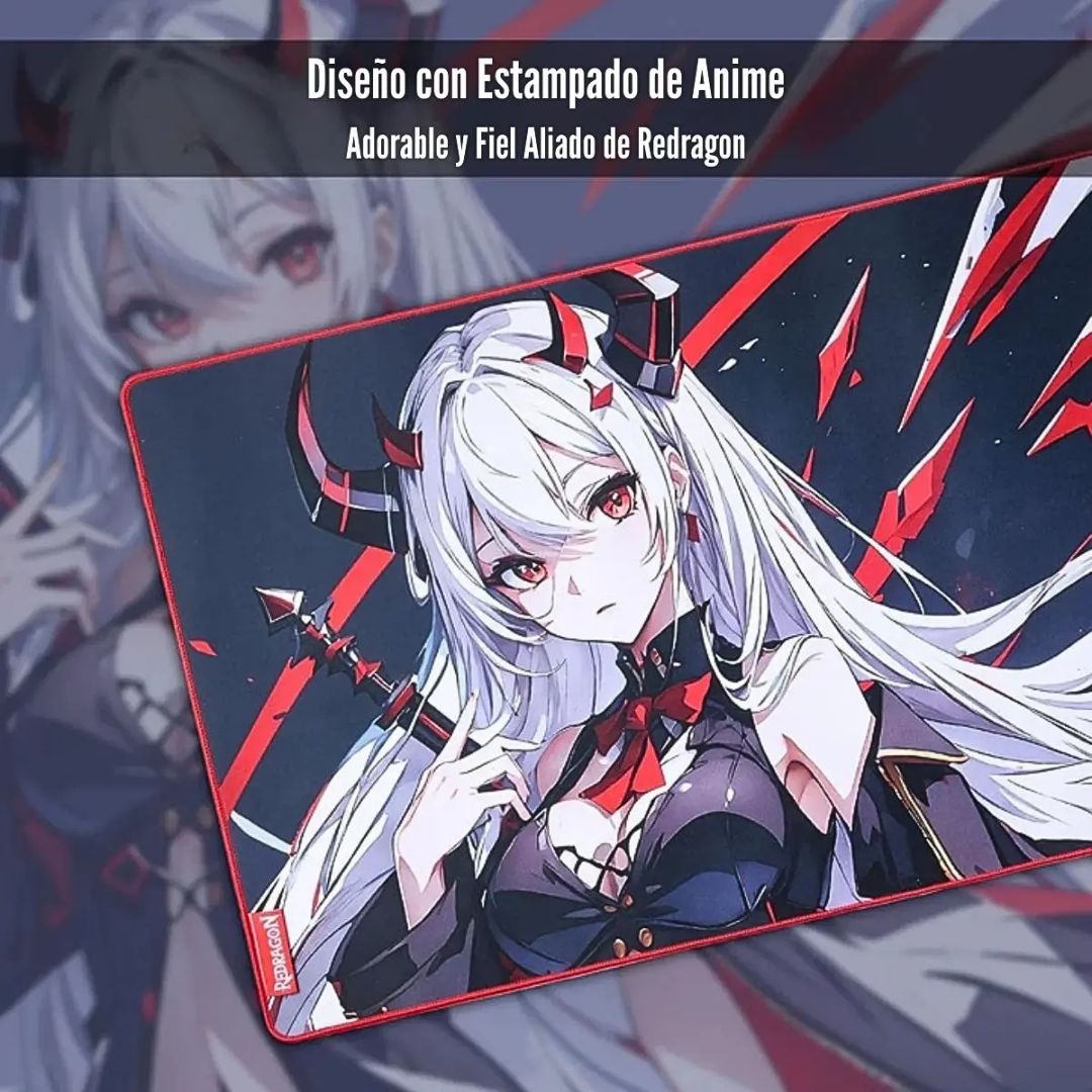 Mousepad Gamer XL Redragon AK L Diseño Anime 90 x 40 cm Antideslizante Impermeable