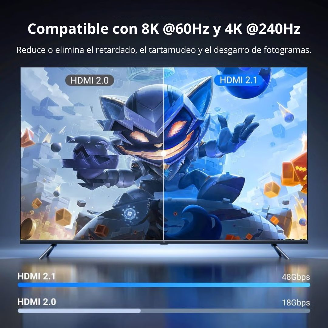 Cable HDMI UGREEN HD140 5m 8K 60Hz 4K 120Hz HDMI 2.1 48Gbps para TV PS5 y Proyector