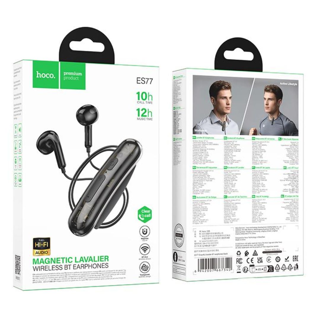 Audífonos Bluetooth Hoco ES77 de Solapa 12 Horas con Micrófono y Bluetooth 5.4
