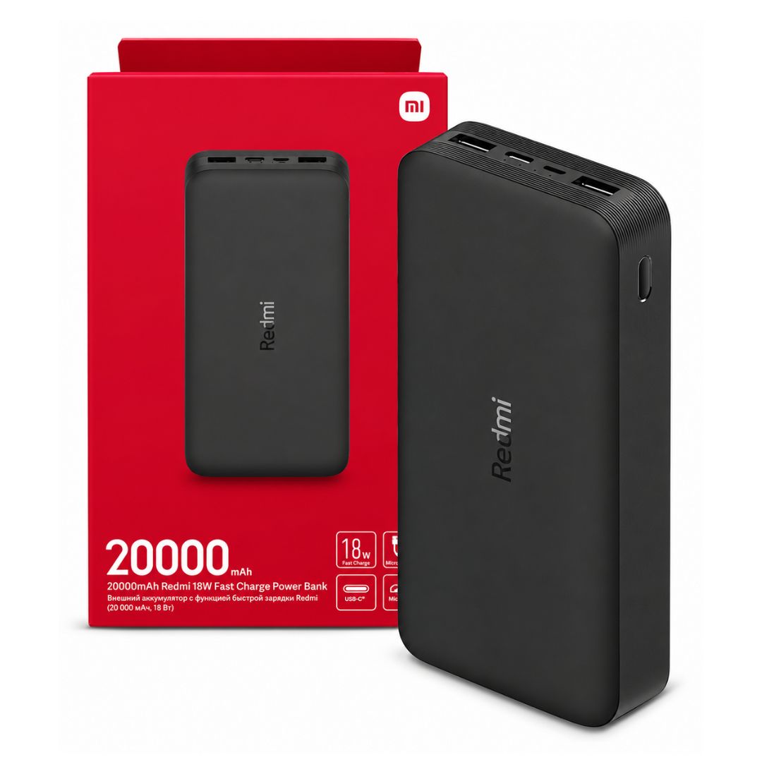Power Bank Xiaomi Redmi 20000mAh 18W Carga Rápida 2 USB-A