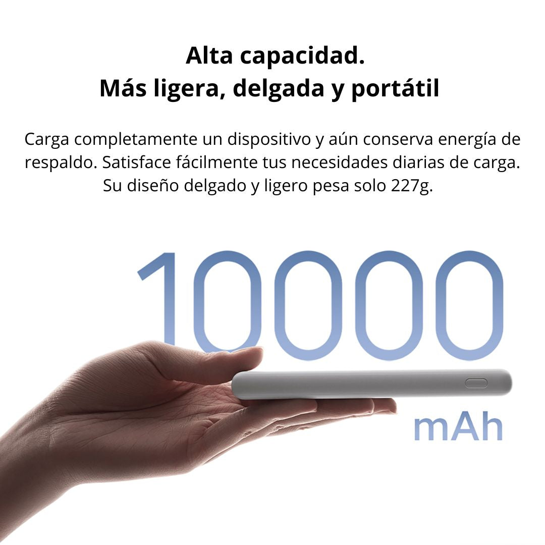 Power Bank Xiaomi 10000mAh 22.5W Lite Carga Rápida USB-C y 3 Puertos