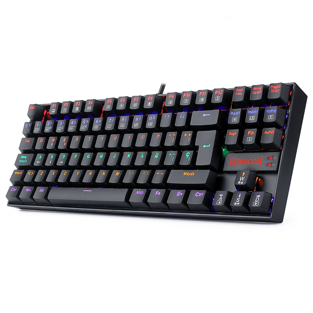 Teclado Mecánico Gamer Redragon Kumara K552 Rainbow TKL Español con Anti-Ghosting