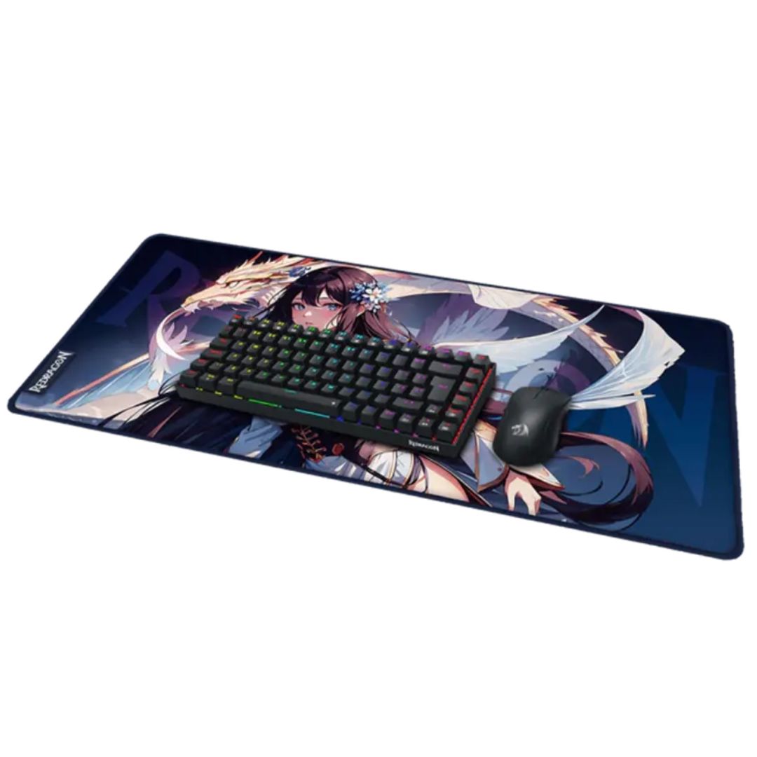 Mousepad Gamer XL Redragon AK1 L Diseño Anime 90 x 40 cm Antideslizante Impermeable