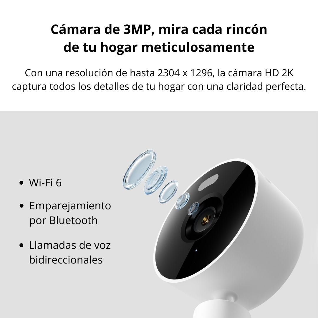 Cámara WiFi Xiaomi Smart Camera C100 2K 3MP WiFi 6 con IA y Audio Bidireccional