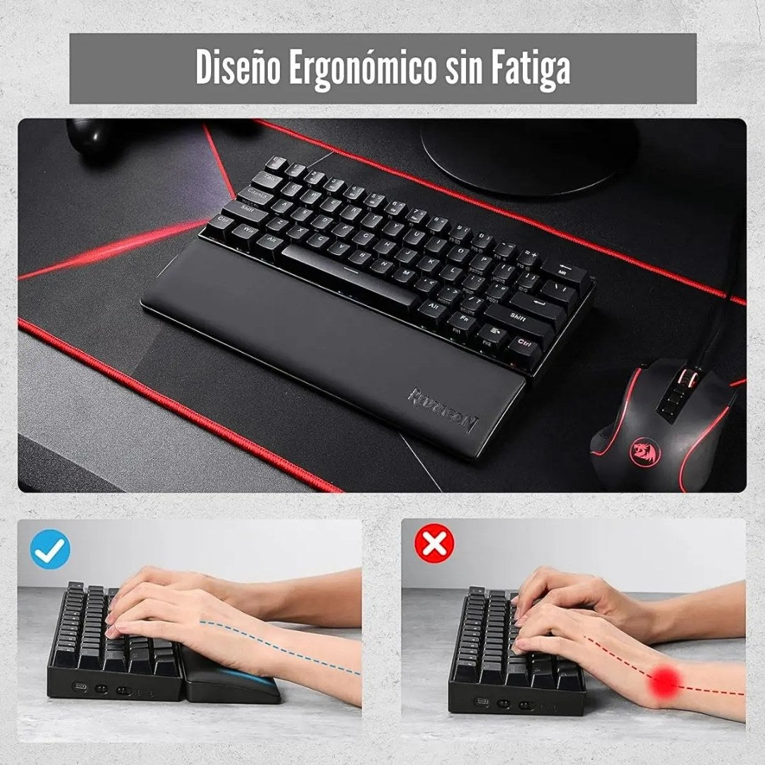 Reposamuñecas Gamer Redragon Meteor S 28.9 cm para Teclado TKL con Espuma Viscoelástica