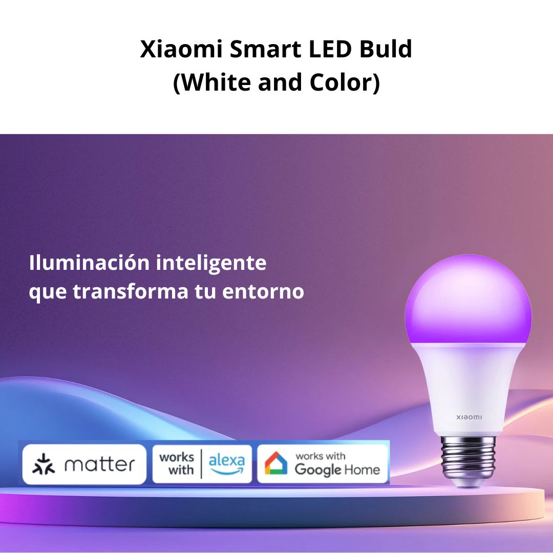 Foco Inteligente Xiaomi LED E27 RGB WiFi Compatible Alexa y Google Home