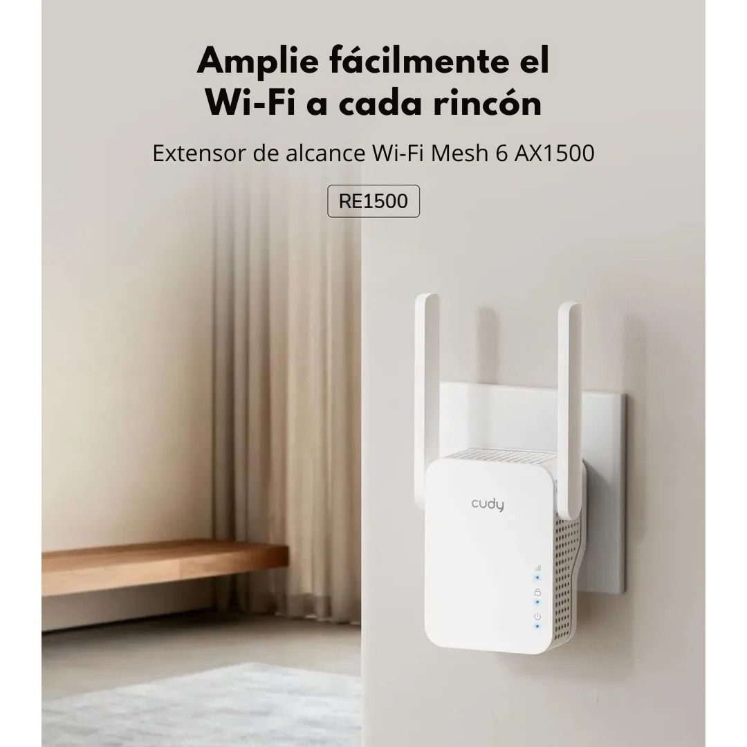 Repetidor Extensor WiFi 6 Cudy RE1500 AX1500 Mesh Dual Band