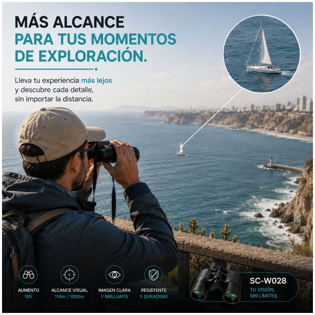 Binoculares de Largo Alcance SANCI SC-W028 10x50 para Aves y Camping