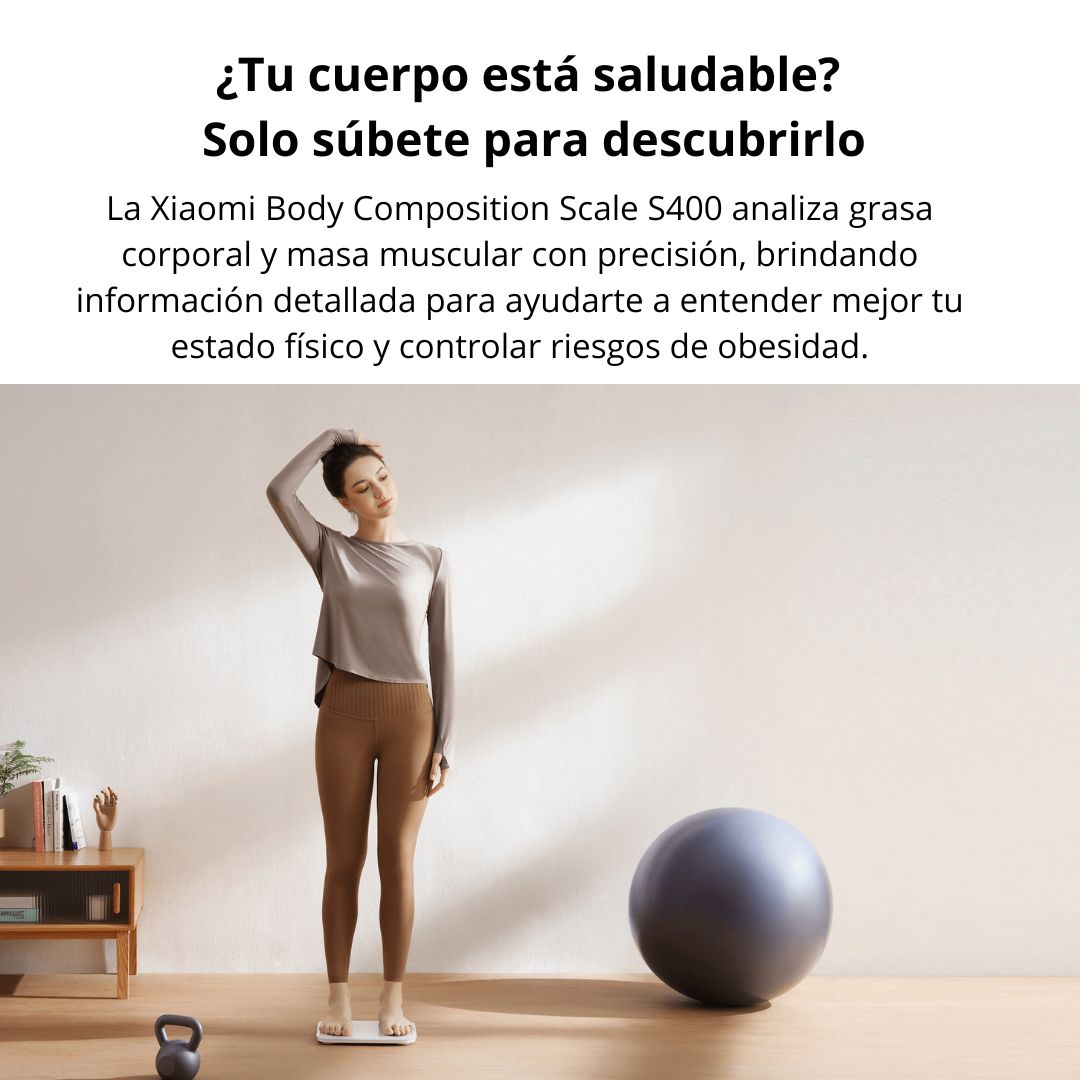 Balanza Inteligente Xiaomi S400 Composición Corporal Bluetooth y 25 Indicadores