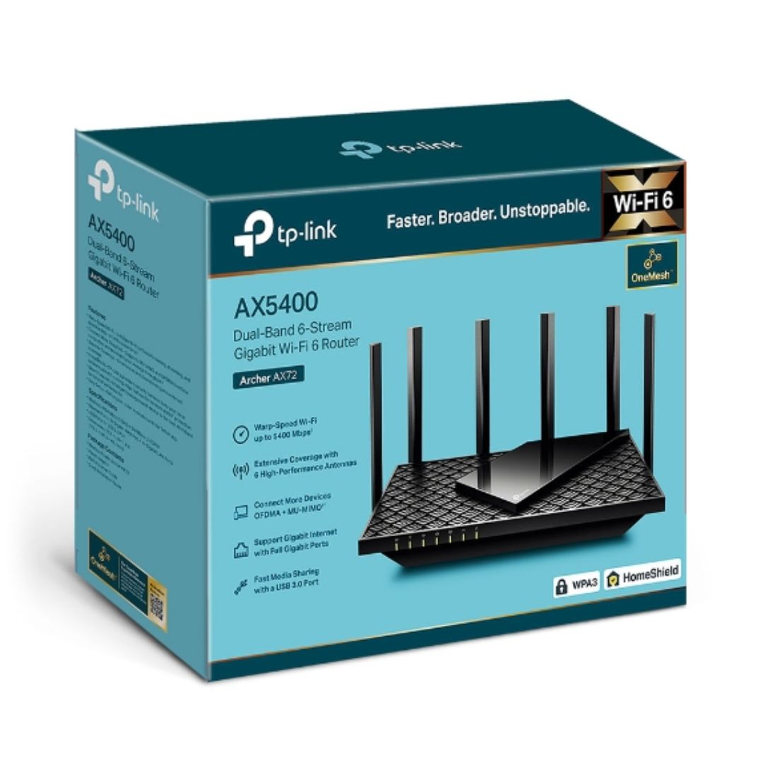 Router WiFi 6 TP-Link Archer AX72 AX5400 Gigabit Doble Banda con 6 Antenas