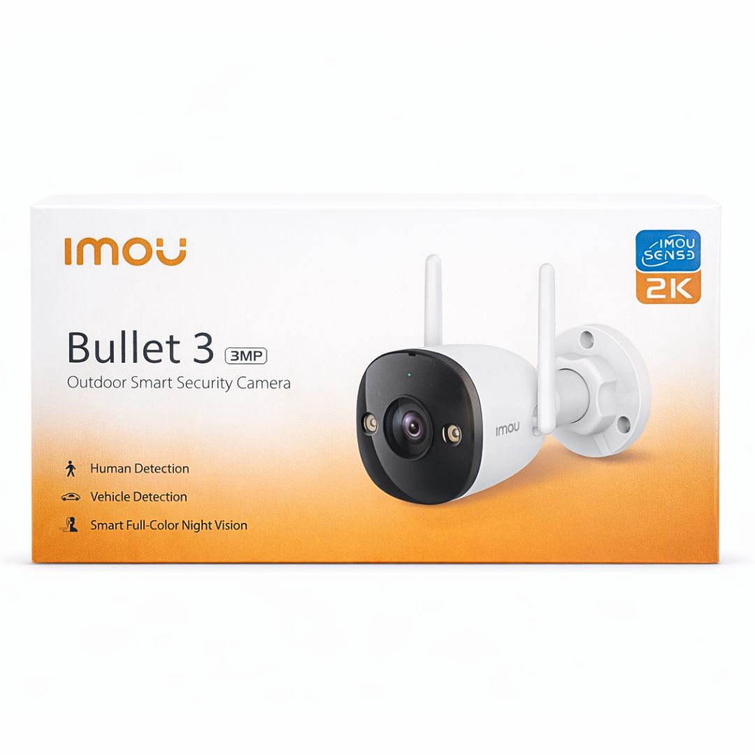Cámara WiFi Exterior IMOU Bullet 3 3MP con WiFi 6, Visión Nocturna Color y Detección IA