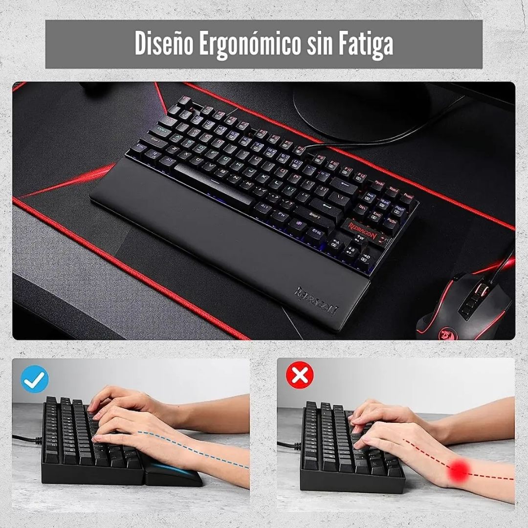 Reposamuñecas Gamer Redragon Meteor M 35.9 cm para Teclado TKL con Espuma Viscoelástica