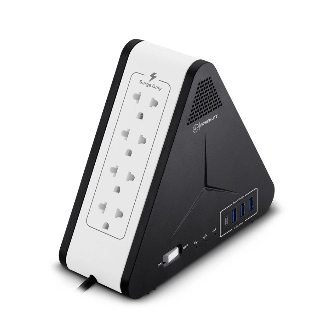 Estabilizador de Voltaje Power Lite PLI 1111U 1100VA 500W 8 Tomas USB-C