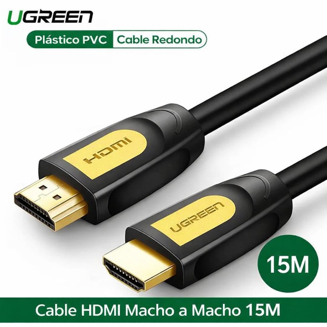 Cable HDMI UGREEN 15 Metros 4K 30Hz Alta Velocidad 10.2Gbps HD101 11106
