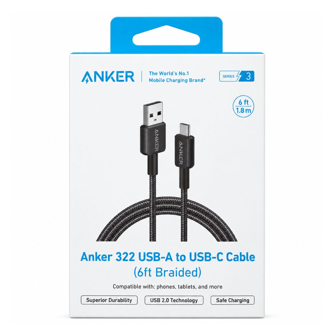 Cable Anker 322 USB-A a USB-C 1.8m 15W Trenzado Carga y Datos