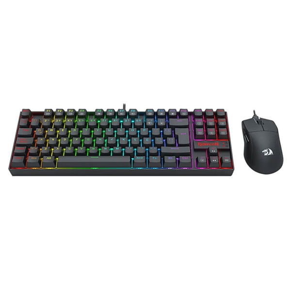 Combo Gamer Redragon S145 Teclado Mecánico RGB y Mouse 12400 DPI con Cable para PC