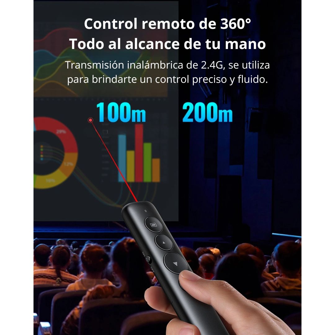 Presentador Láser Inalámbrico UGREEN LP479 USB-A 100m para Diapositivas PowerPoint