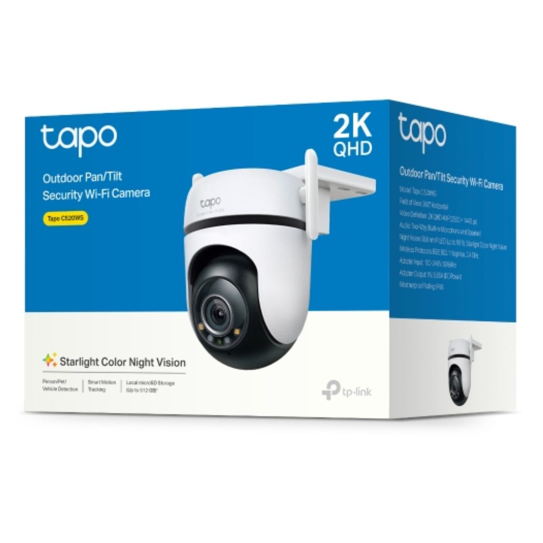 Cámara de Seguridad WiFi Exterior TP-Link Tapo C520WS 2K QHD 4MP 360° con Visión Nocturna a Color