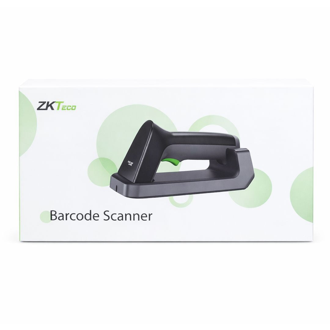 Escáner de Código de Barras Inalámbrico ZKTeco ZKB203S 1D 2D 2.4G Recargable con Base de Carga Magnética
