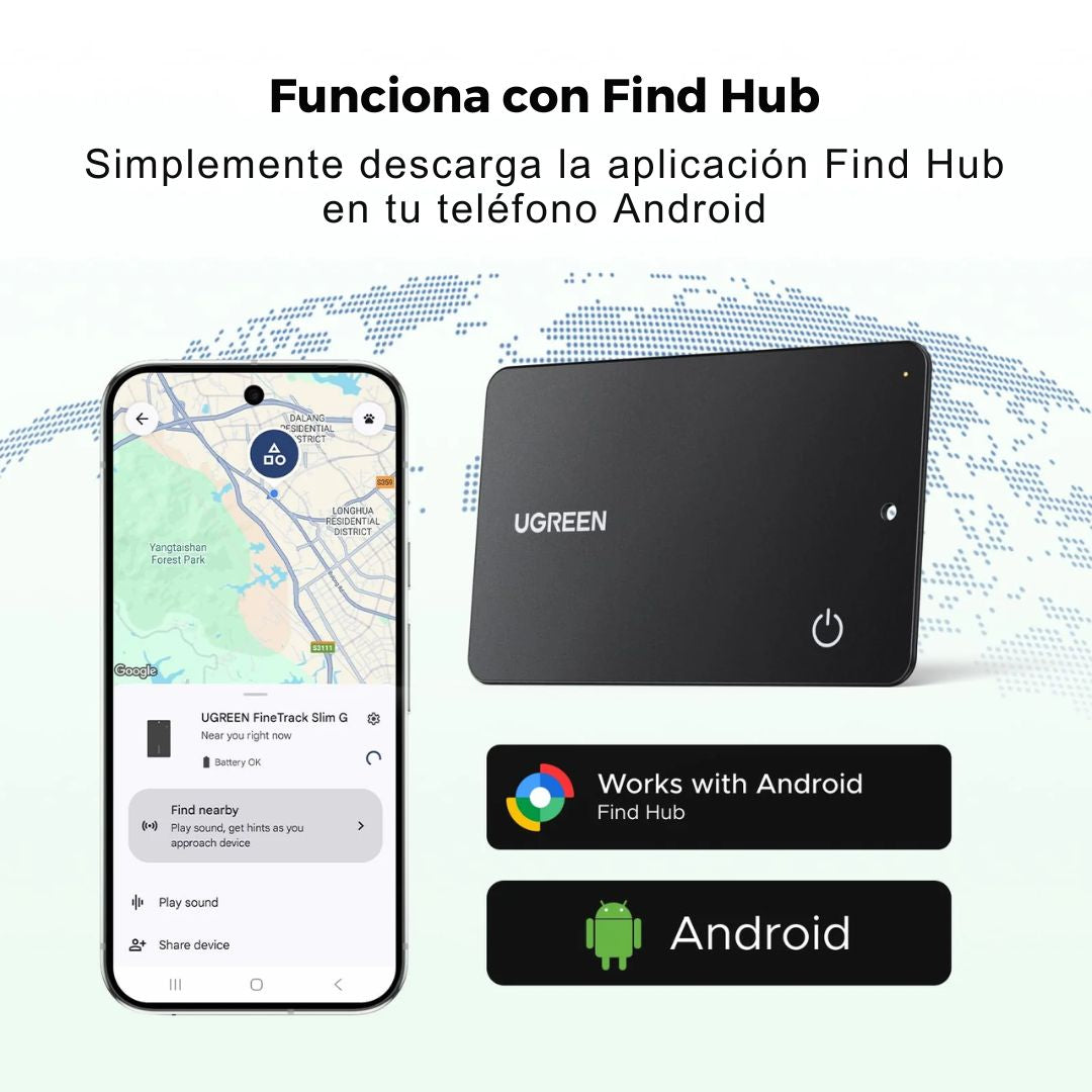 Localizador Bluetooth UGREEN FineTrack Slim G para Android Google Find Hub IP68