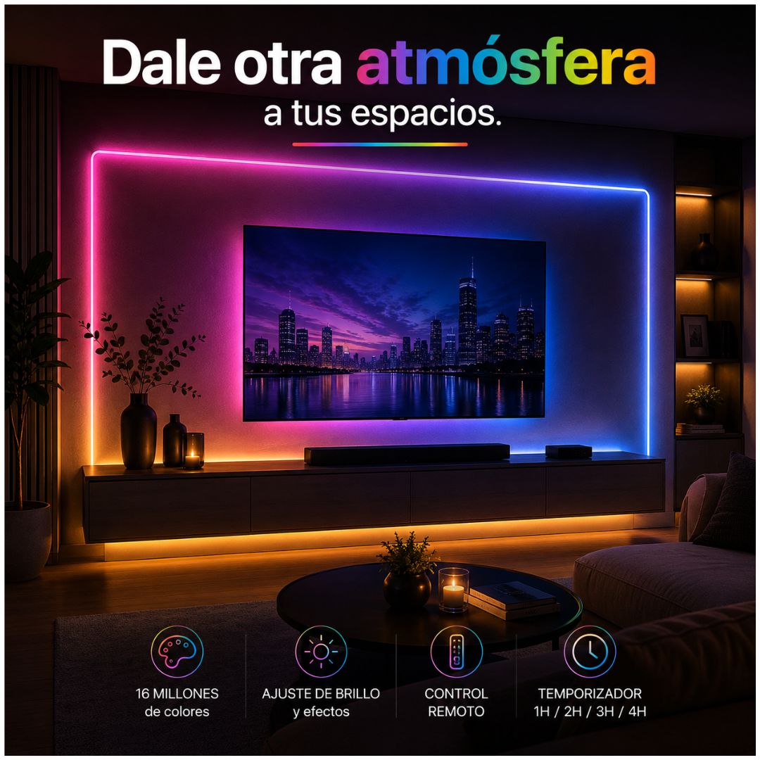 Tira LED Neón RGBIC 5m 24V Bluetooth App y Modo Música